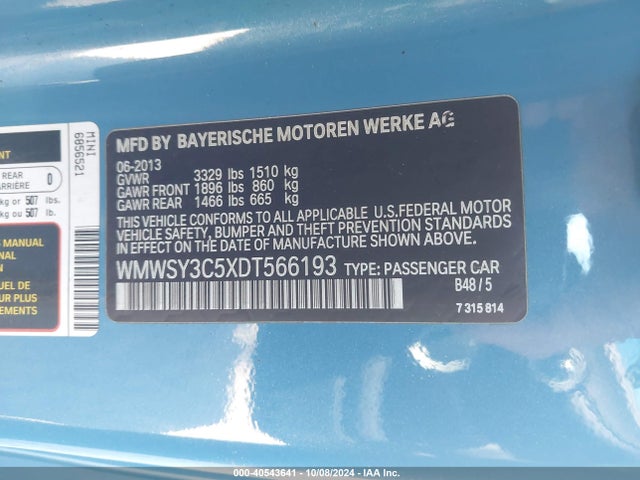 2013 MINI ROADSTER WMWSY3C5XDT566193 Photo 8