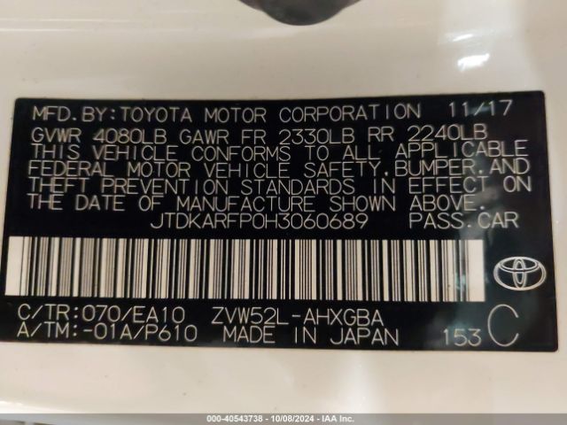 JTDKARFP0H3060689 Toyota Prius Prime Premium