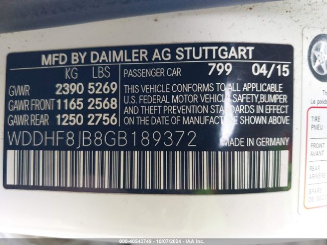 WDDHF8JB8GB189372 Mercedes-Benz E 350 4matic