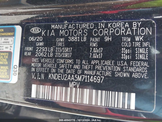 KIA SELTOS S 2021 KNDEU2AA5M7114697 Image 9