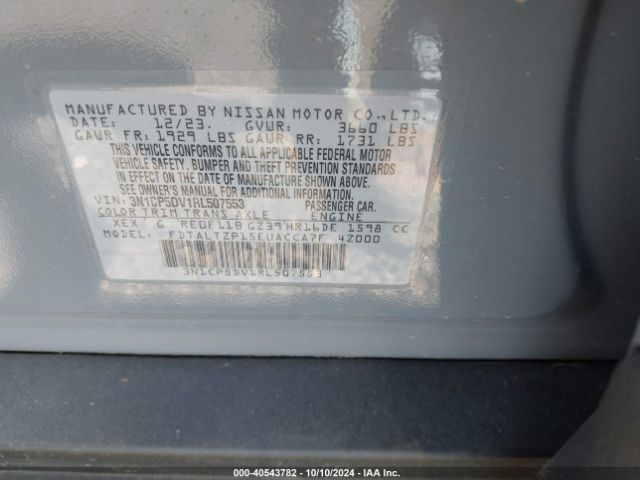 3N1CP5DV1RL507553 Nissan Kicks Sr Xtronic Cvt
