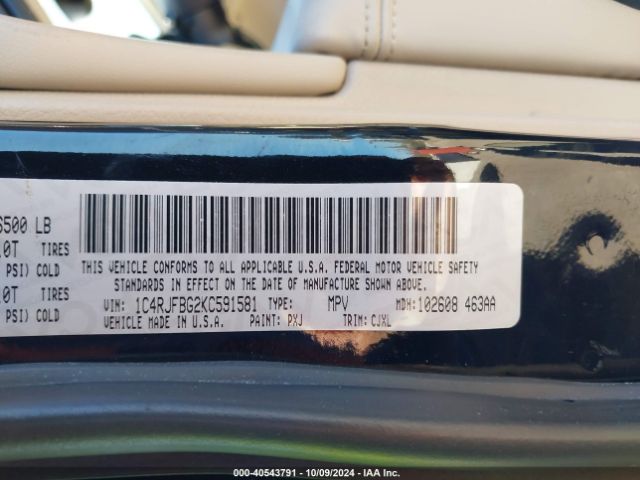 1C4RJFBG2KC591581 Jeep Grand Cherokee Limited 4x4