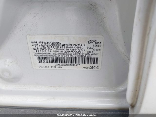 2009 MITSUBISHI OUTLANDER JA4LS21W89Z005407 Photo 8