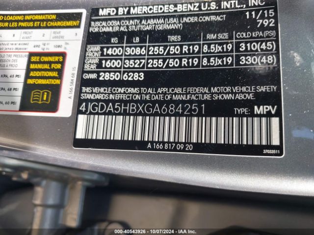 4JGDA5HBXGA684251 Mercedes-Benz Gle 350 4matic