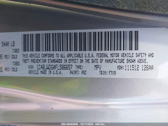 1C4BJWDG0FL586657 Jeep Wrangler Unlimited Freedom Edition