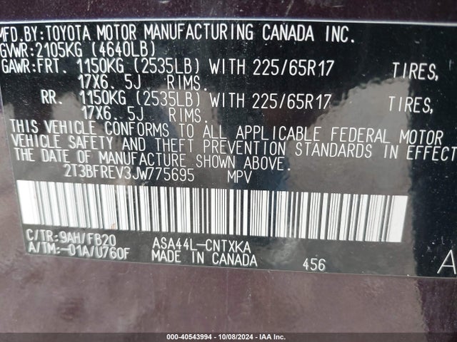 Toyota RAV4 LE 2018 2T3BFREV3JW775695 Image 9