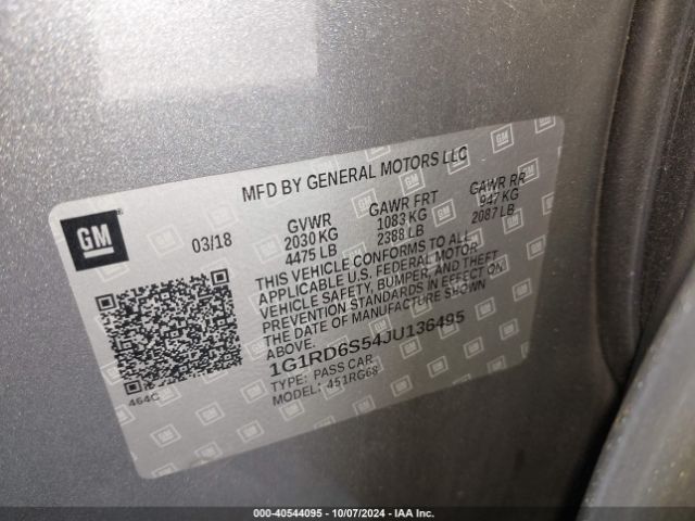 1G1RD6S54JU136495 Chevrolet Volt Premier