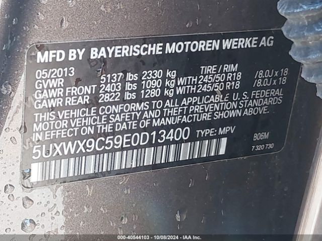 5UXWX9C59E0D13400 BMW X3 Xdrive28i
