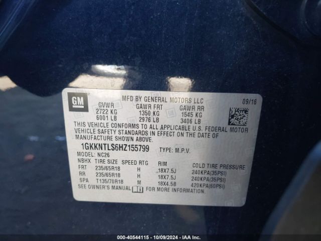 1GKKNTLS6HZ155799 GMC Acadia Sle-2