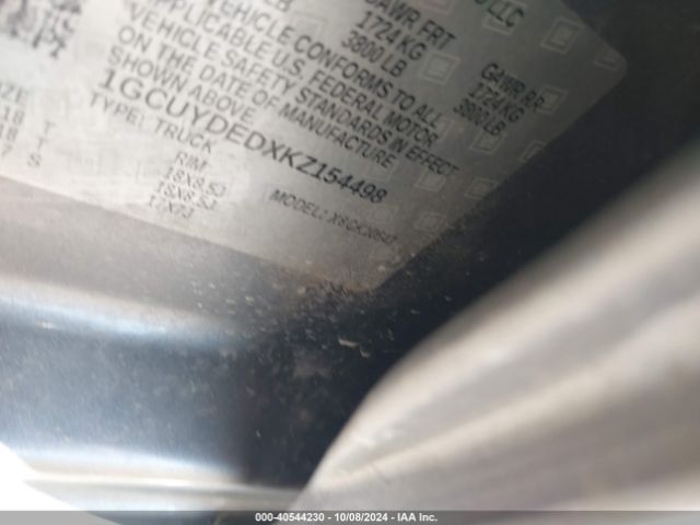 1GCUYDEDXKZ154498 Chevrolet Silverado 1500 Lt