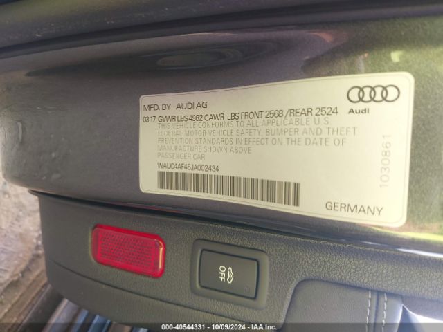 WAUC4AF45JA002434 Audi S4 3.0t Premium Plus