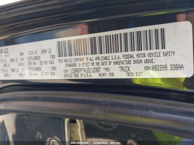 1C6RR7PT4JS112397 RAM 1500 Longhorn  4x4 5'7 Box