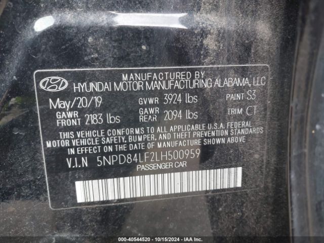 5NPD84LF2LH500959 Hyundai Elantra Value Edition