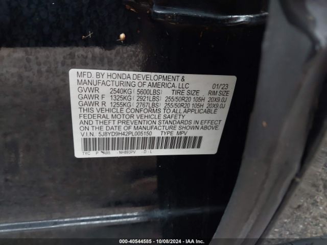 5J8YD9H42PL005150 Acura Mdx Technology Package