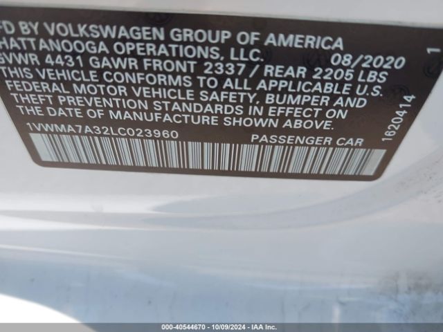 1VWMA7A32LC023960 Volkswagen Passat 2.0t R-line