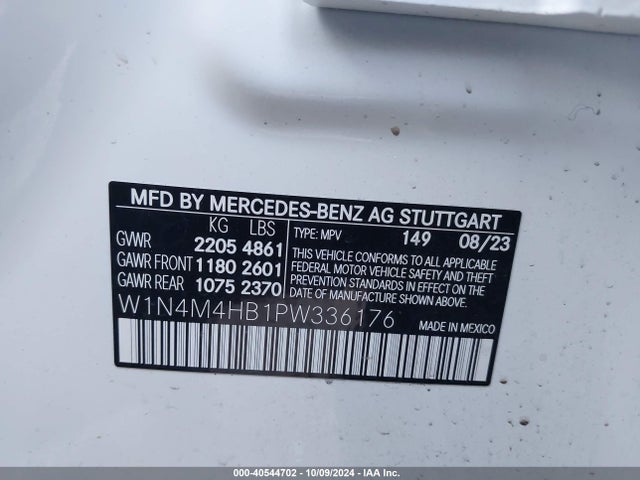 W1N4M4HB1PW336176 Mercedes-Benz Glb 250 4matic
