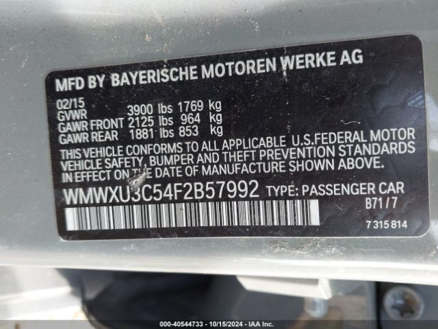 WMWXU3C54F2B57992 Mini Hardtop Cooper S
