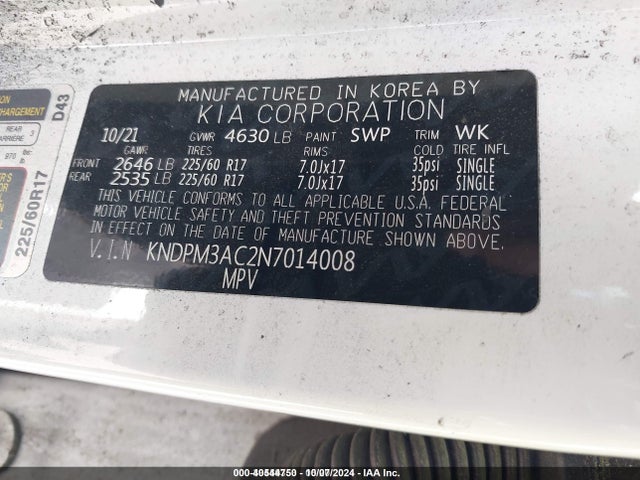 KIA Sportage Lx 2022 KNDPM3AC2N7014008 Image 9