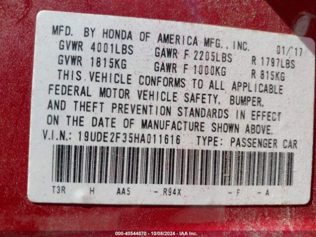 2017 ACURA ILX 19UDE2F35HA011616 Photo 8