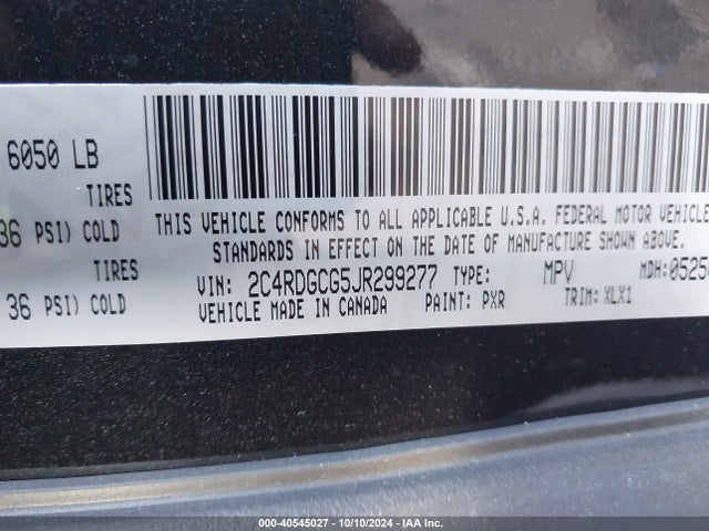 Dodge Grand Caravan Sxt 2018 2C4RDGCG5JR299277 Image 9