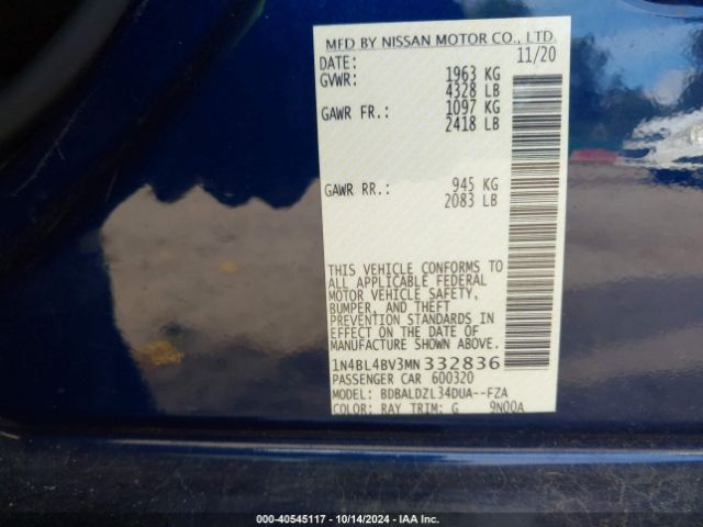 1N4BL4BV3MN332836 Nissan Altima S Fwd