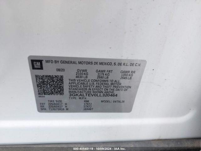 3GKALTEV0LL320464 GMC Terrain Awd Sle