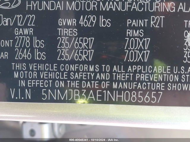Hyundai TUCSON SEL 2022 5NMJB3AE1NH085657 Image 9
