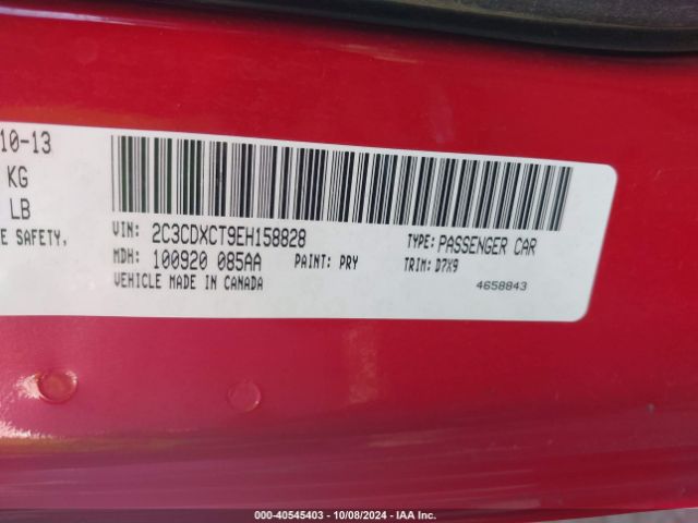 2C3CDXCT9EH158828 Dodge CHARGER R/T