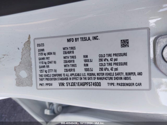 2023 TESLA MODEL 3 5YJ3E1EA6PF574930 Photo 8