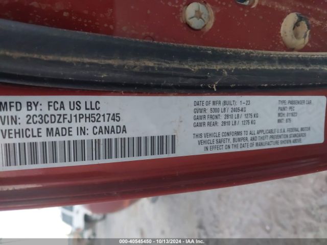 2C3CDZFJ1PH521745 Dodge Challenger R/t Scat Pack