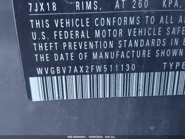 WVGBV7AX2FW511130 Volkswagen Tiguan Sel