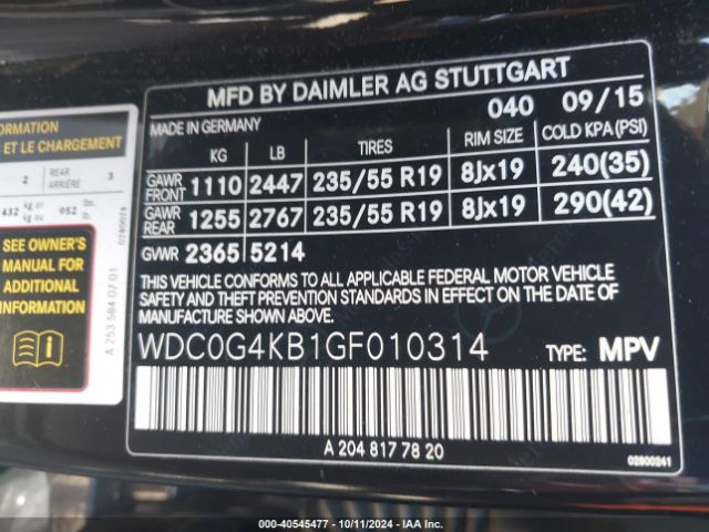 WDC0G4KB1GF010314 Mercedes-Benz Glc 300 4matic