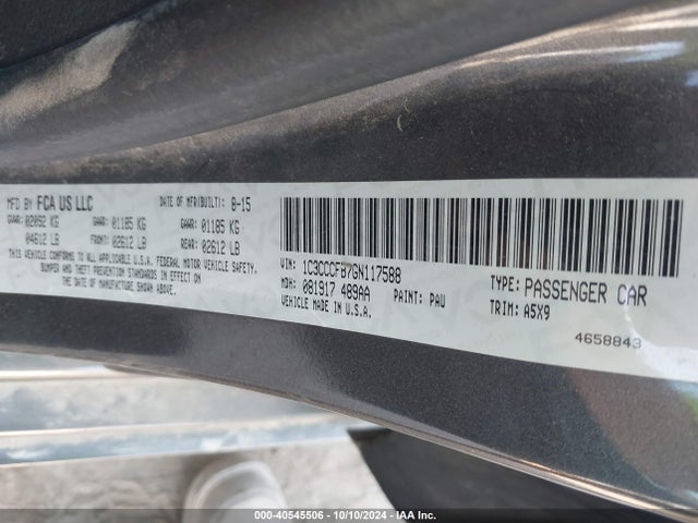 Chrysler 200 LX 2016 1C3CCCFB7GN117588 Image 9
