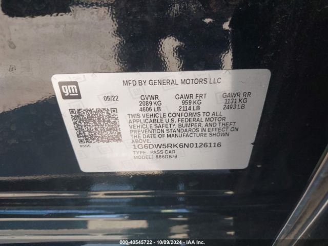 1G6DW5RK6N0126116 Cadillac CT5 LUXURY
