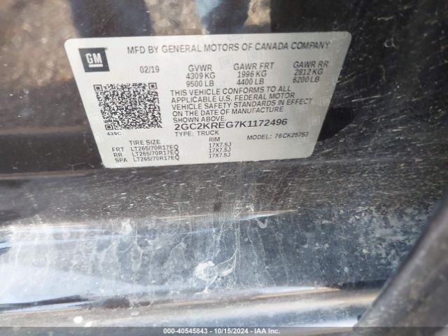 2GC2KREG7K1172496 Chevrolet Silverado 2500hd Wt
