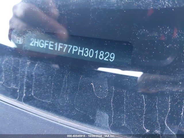 Honda Civic Ex /ex W/o Bsi 2023 2HGFE1F77PH301829 Image 9