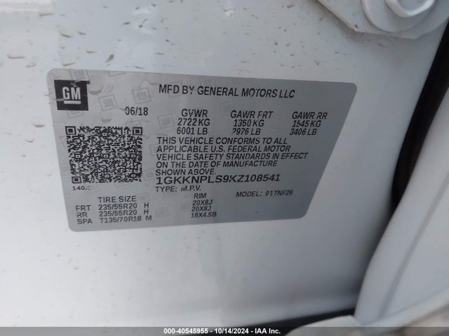 GMC Acadia Denali 2019 1GKKNPLS9KZ108541 Image 9