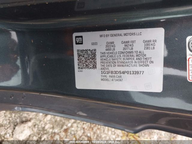 1G1FB3DS4P0133977 Chevrolet Camaro Rwd  1lt