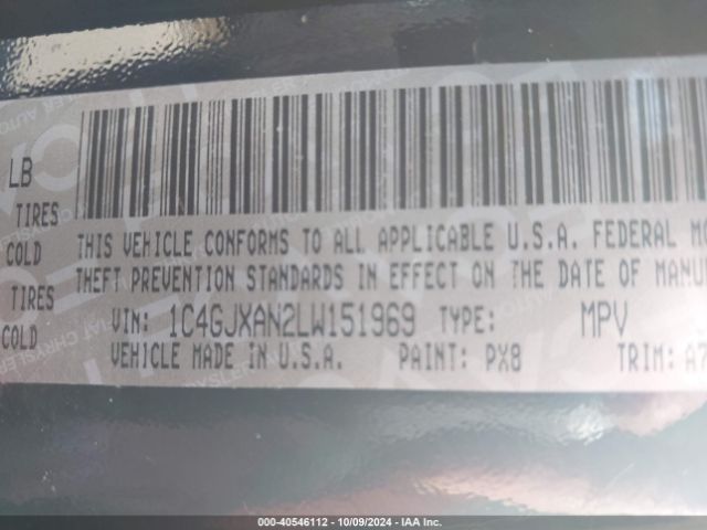 2020 JEEP WRANGLER 1C4GJXAN2LW151969 Photo 8