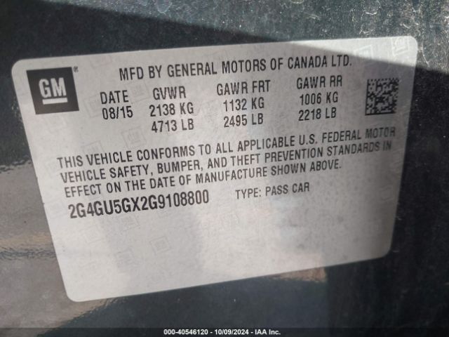 2G4GU5GX2G9108800 Buick Regal Turbo Gs