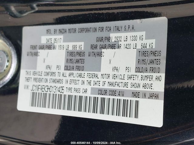 JC1NFAEK3H0131405 Fiat 124 Spider Lusso