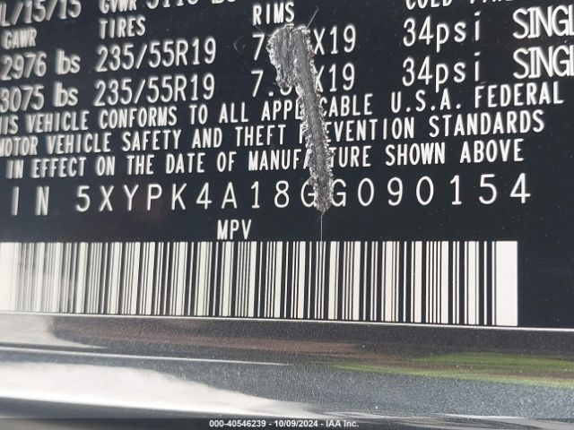 5XYPK4A18GG090154 KIA Sorento 2.0t Sxl