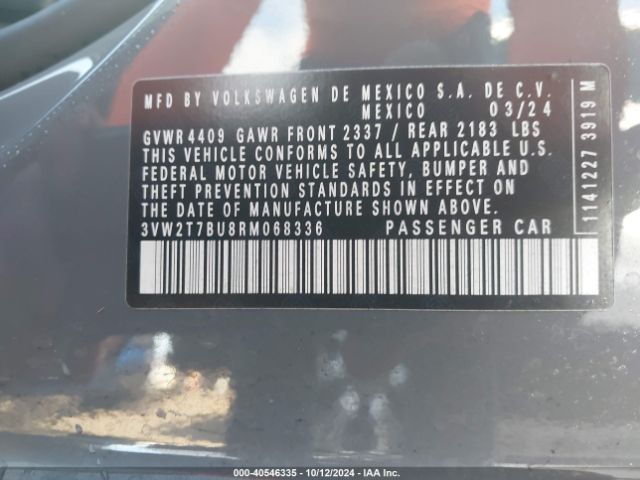 3VW2T7BU8RM068336 Volkswagen Jetta Gli 2.0t Autobahn