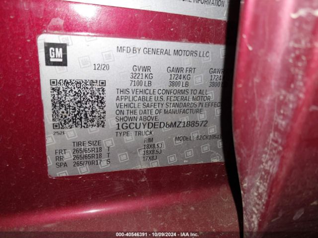 1GCUYDED8MZ188572 Chevrolet Silverado 1500 4wd  Short Bed Lt