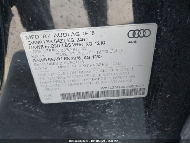WA1L2AFP4GA053851 Audi Q5 2.0t Premium