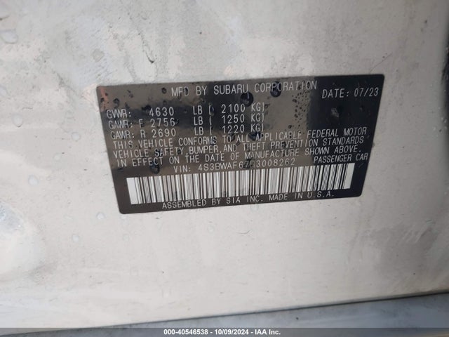 Subaru Legacy Premium 2024 4S3BWAF67R3008262 Image 9
