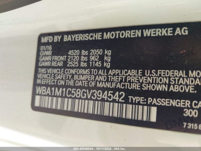 WBA1M1C58GV394542 BMW M235I