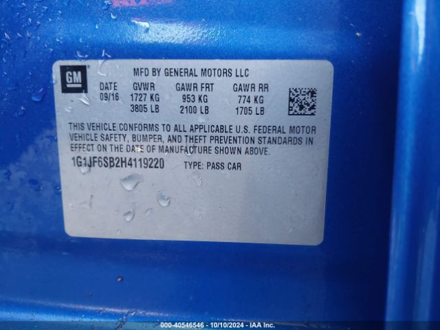 1G1JF6SB2H4119220 Chevrolet Sonic Premier Auto