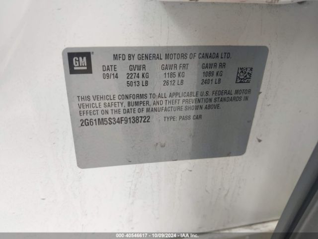 2G61M5S34F9138722 Cadillac XTS LUXURY