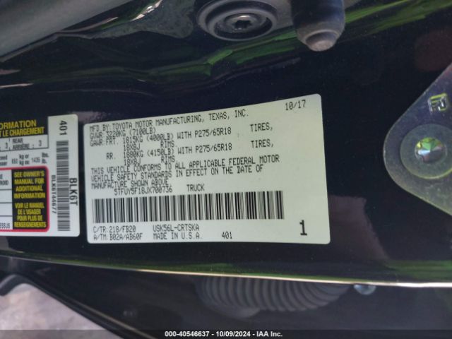 5TFUY5F18JX700736 Toyota Tundra Sr5 5.7l V8